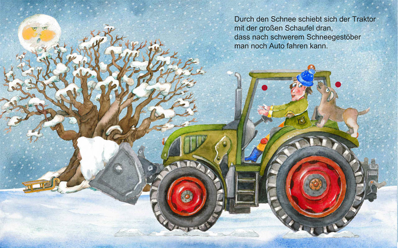 Winter Bilderbuch Traktor enhanced 